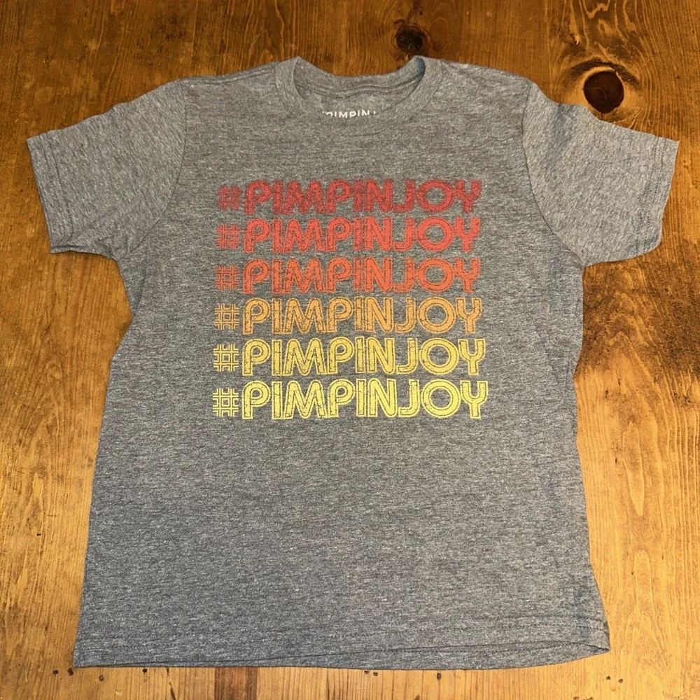 Pimpin Joy Size M Grey Short Sleeve T Shirt